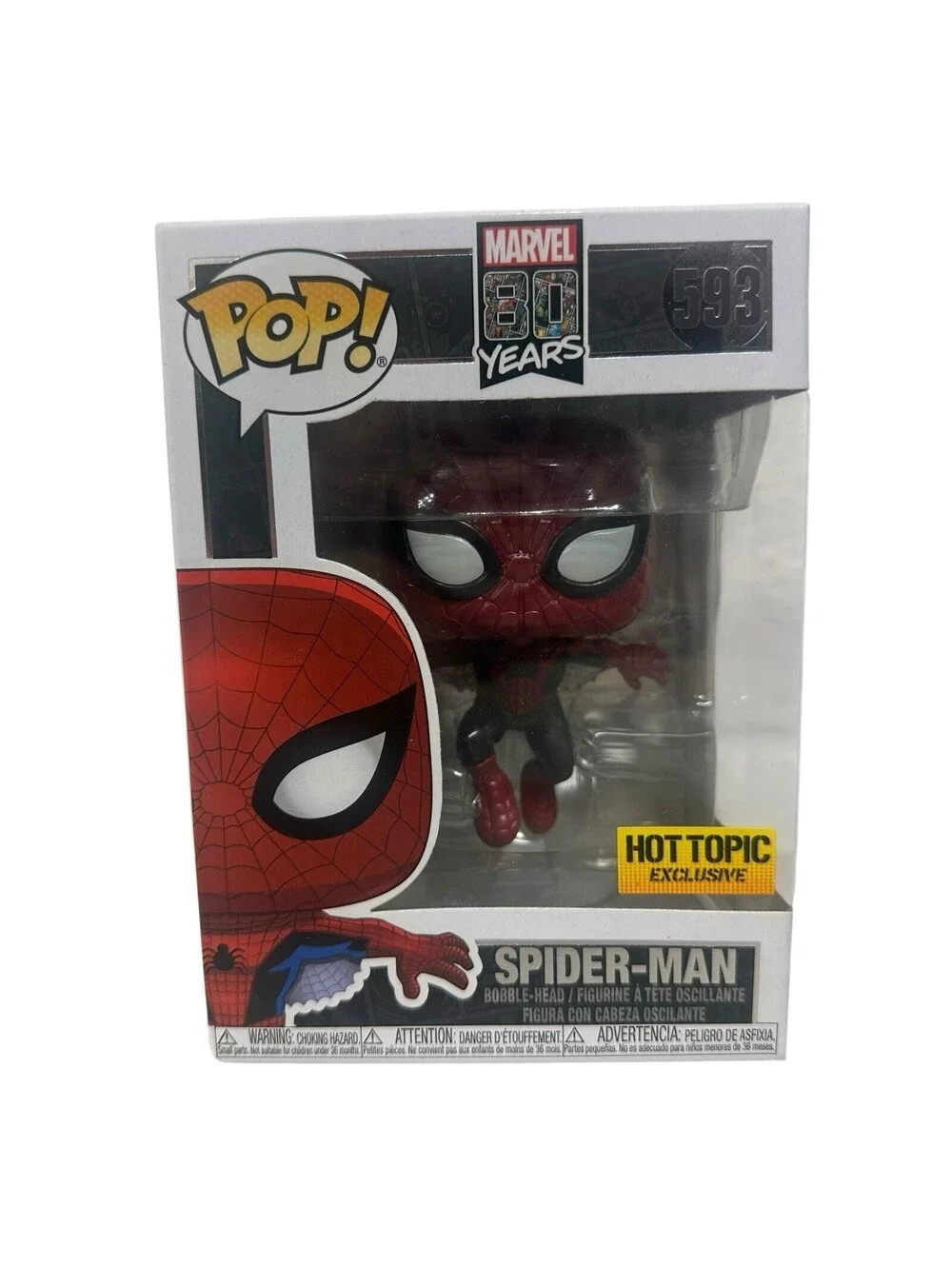 Funko POP! Marvel 80 Years Spider-Man Metallic #593 Hot Topic Exclusive